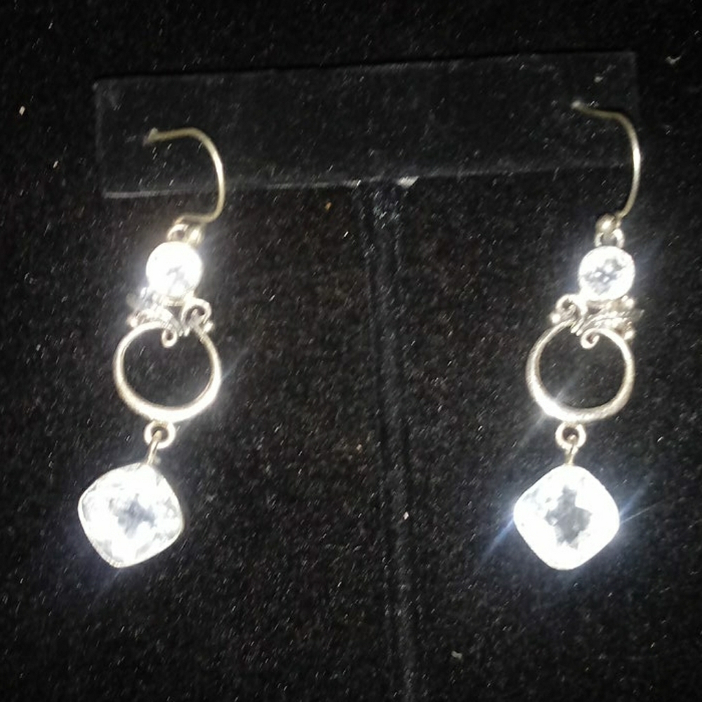 Diamond dangle earrings
